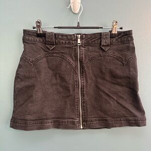 No Boundaries Black Denim Skirt with zipper detail western mini skirt Size 9